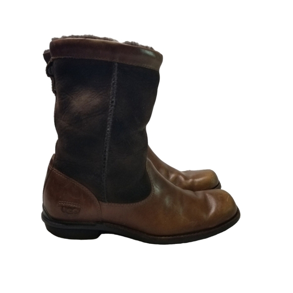 Ugg Brookffield brown short sheepskin cuffable boots - Picture 1 of 11